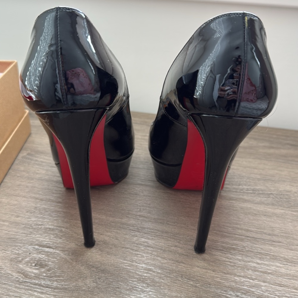 Christian Louboutin Bianca 140 Black Patent Pump - Picture 3 of 5
